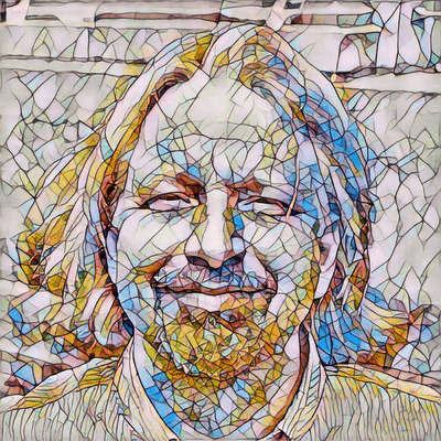 Frank Poncelet — stained glass portrait